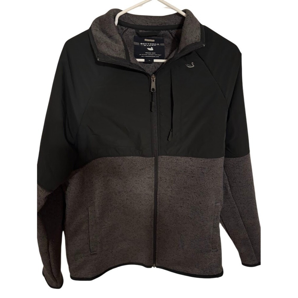 Southern Marsh Mens Full Zip Fleece Jacket Charcoal Black Hybrid Sweater Large